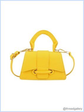 Micro Mini Crossbody Handbag PU Leather Clutch Detachable Strap Women's Purse
